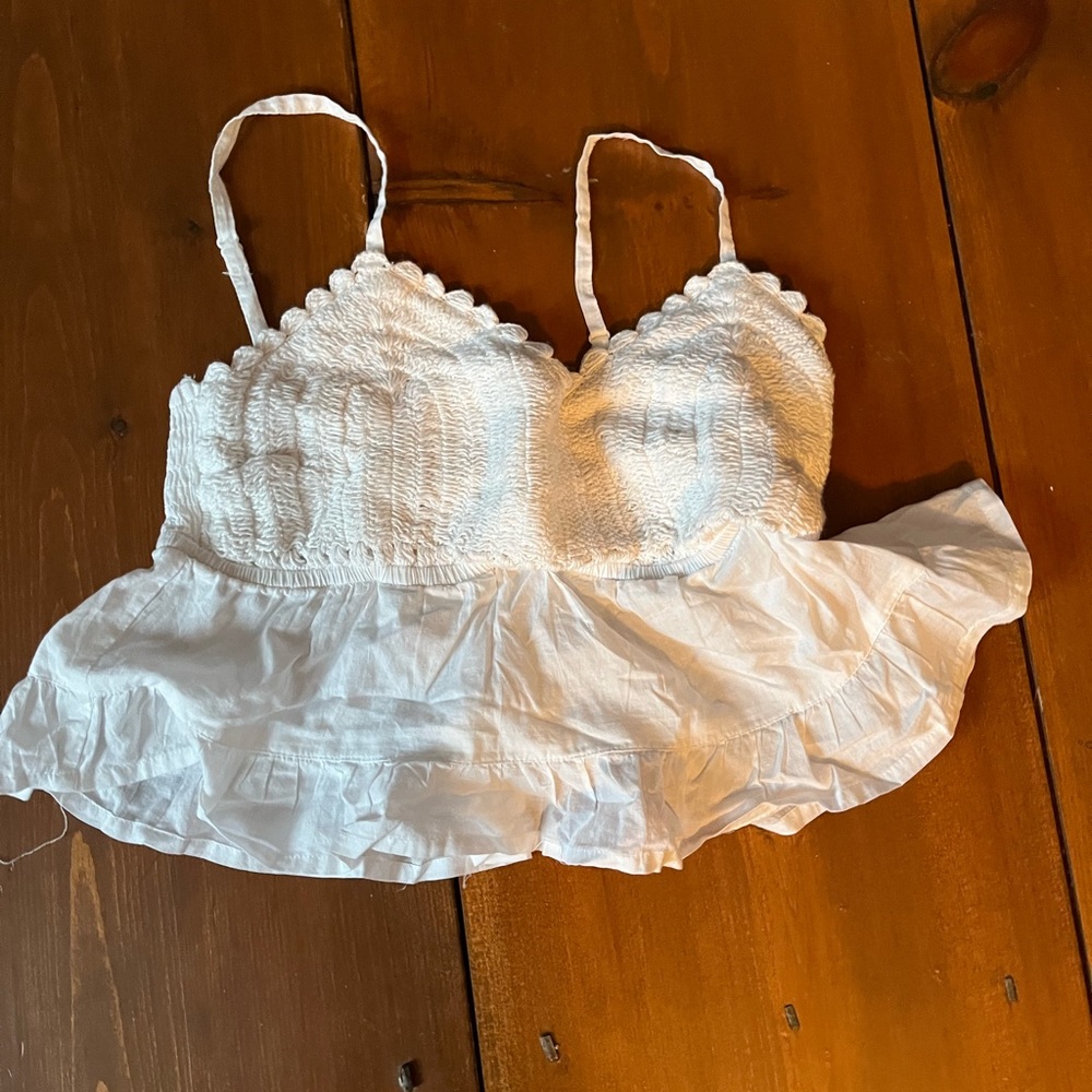 White lacy tank.